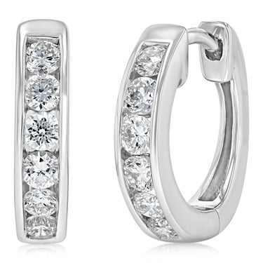 Luminesce Lab Grown 1/2 Carat Diamond Hoop Earrings in Sterling Silver