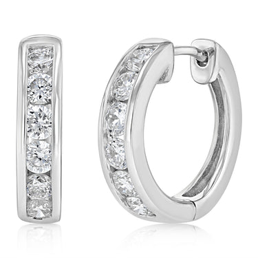 Luminesce Lab Grown 1 Carat Diamond Hoop Earrings in Sterling Silver