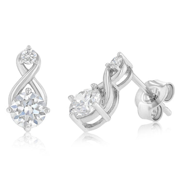 Luminesce Lab Grown 1.50 Carat Diamond Drop Earrings and Pendant Set in Sterling Silver on 45cm Chain
