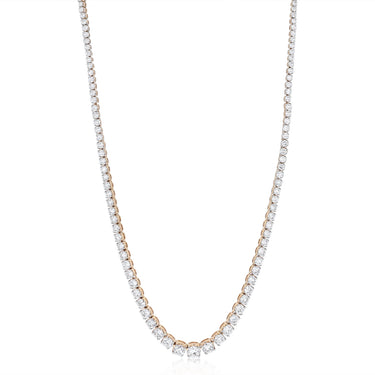 Luminesce Lab Grown 15 Carat Diamond Graduated Tennis Necklace in 9ct Yellow Gold