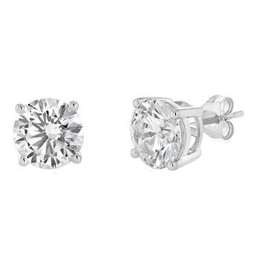 Luminesce Lab Grown 5 Carat Diamond Solitaire Stud Earrings in 9ct White Gold
