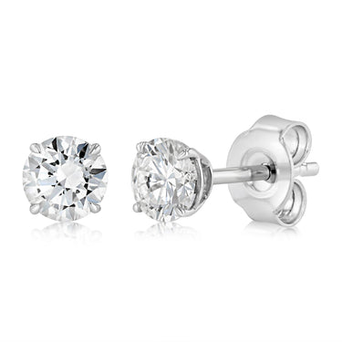 Luminesce Lab Grown 1/2 Carat Diamond Solitaire Stud Earrings in Platinum Plated Sterling Silver