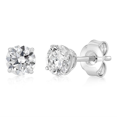 Luminesce Lab Grown 3/4 Carat Diamond Solitaire Stud Earrings in Platinum Plated Sterling Silver