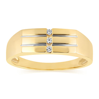 Luminesce Lab Grown Diamond Gents Ring in Gold Plated Sterling Silver