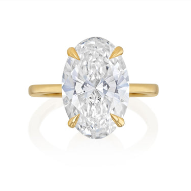 Luminesce Lab Grown 6 Carat Diamond Oval Solitaire Ring in 9ct Yellow Gold