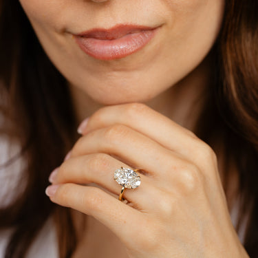 Luminesce Lab Grown 6 Carat Diamond Oval Solitaire Ring in 9ct Yellow Gold