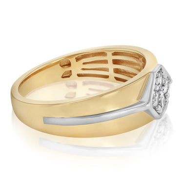 Luminesce Lab Grown 1/2 Carat Diamond Gents Ring in Gold Plated Sterling Silver