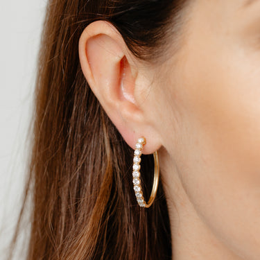 Luminesce Lab Grown 1.90 Carat Diamond Hoop Earrings in Gold Plated Sterling Silver