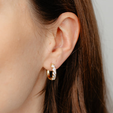Luminesce Lab Grown 1.40 Carat Diamond Hoop Earrings in Gold Plated Sterling Silver