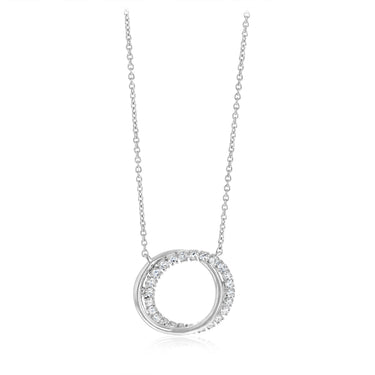 Luminesce Lab Grown 1/5 Carat Diamond Circle Pendant on Cable Chain in Sterling Silver