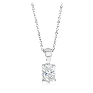 Luminesce Lab Grown 0.70 Carat Diamond Emerald Pendant on Cable Chain in Sterling Silver