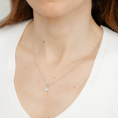 Luminesce Lab Grown 0.70 Carat Diamond Emerald Pendant on Cable Chain in Sterling Silver