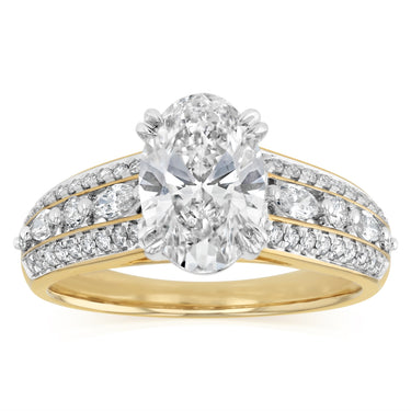 Luminesce Lab Grown 2 Carat Diamond Ring in 9ct Yellow and White Gold