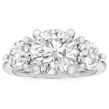 Luminesce Lab Grown 2.60 Carat Diamond Trilogy Ring in Sterling Silver