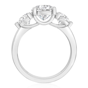 Luminesce Lab Grown 2.60 Carat Diamond Trilogy Ring in Sterling Silver