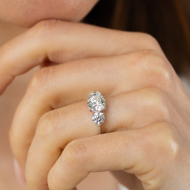 Luminesce Lab Grown 2.60 Carat Diamond Trilogy Ring in Sterling Silver