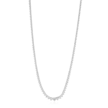 Luminesce Lab Grown 3 Carat Graduated 43cm Tennis Necklace in Sterling Silver