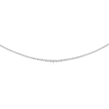 Luminesce Lab Grown 3 Carat Graduated 43cm Tennis Necklace in Sterling Silver