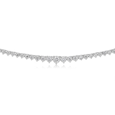 Luminesce Lab Grown 3 Carat Graduated 43cm Tennis Necklace in Sterling Silver