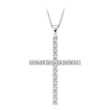 Luminesce Lab Grown 1 Carat Diamond Cross Pendant in Sterling Silver