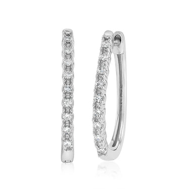 Luminesce Lab Grown Diamond Hoop Earrings with 18 Diamonds in Sterling Silver