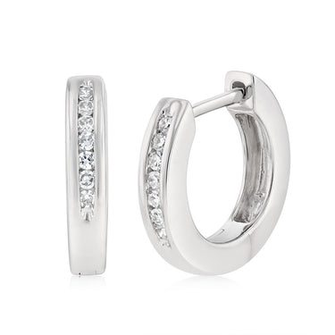 Luminesce Lab Grown 1/10 Carat Diamond Hoop Earrings in Sterling Silver