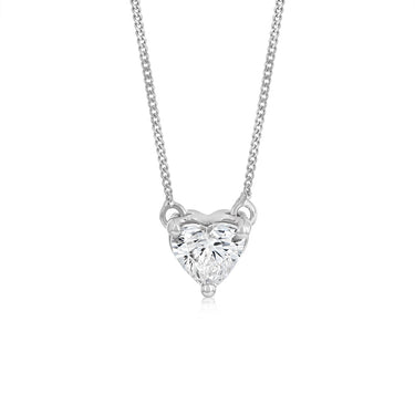 Luminesce Lab Grown 1/3 Carat Heart Diamond Pendant on 45cm Chain in 9ct White Gold