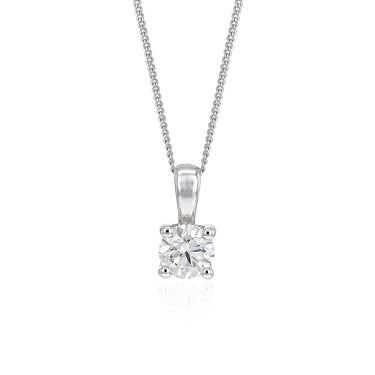 Luminesce Lab Grown 1/3 Carat Diamond Solitaire Pendant on 45cm Chain in 9ct White Gold
