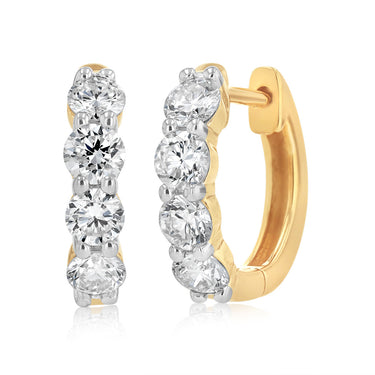 Luminesce Lab Grown 1 Carat Diamond Hoop Earrings in Gold Plated Silver