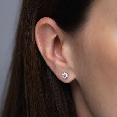 Luminesce Lab Grown 1 Carat Diamond Solitaire Stud Earrings in Sterling Silver