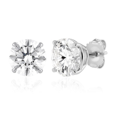 Luminesce Lab Grown 6 Carat Diamond Solitaire Stud Earrings in Sterling Silver