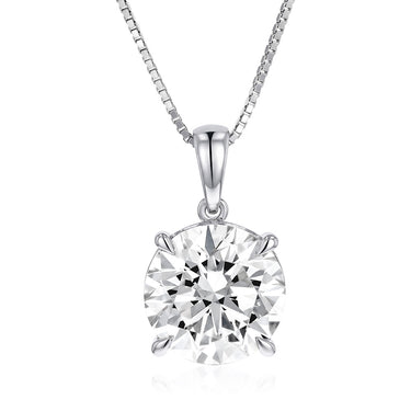Luminesce Lab Grown 3 Carat Diamond Solitaire Pendant on 45cm Chain in Sterling Silver