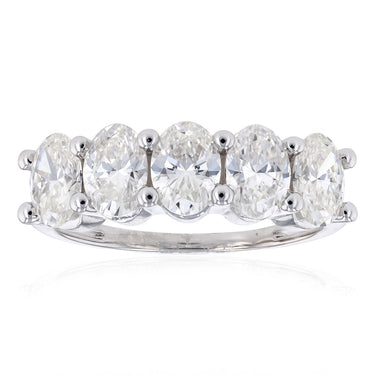 Lumiensce Lab Grown 2 Carat Diamond Oval Eternity Ring in Sterling Silver