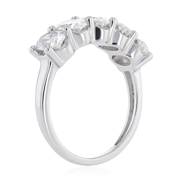 Lumiensce Lab Grown 2 Carat Diamond Oval Eternity Ring in Sterling Silver