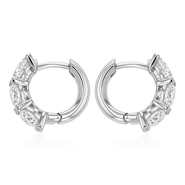 Luminesce Lab Grown 3 Carat Diamond Hoop Earrings in Sterling Silver
