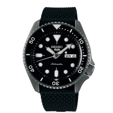 Seiko 5 SRPD65K-2 Automatic Black Silicone  Mens Watch