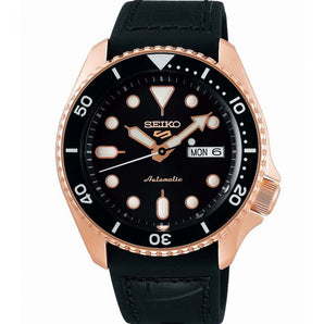 Seiko 5 SRPD76K Automatic Black Leather Mens Watch