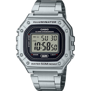 Casio W218HD-1 Digital Silver Watch