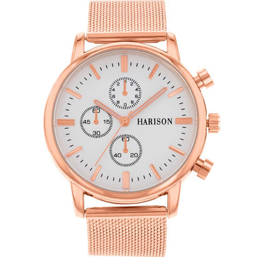 Harison Ezra GH025-GWG Rose Gold-Plated Stainless Steel Watch with Decorative Sub-Dials