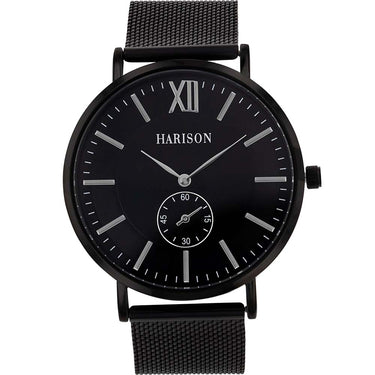 Harison Otto G15010 Black Stainless Steel Watch with Decorative Sub-Dials