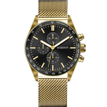 Harison Nash XM422Y Gold-Plated Stainless Steel Watch with Decorative Sub-Dials