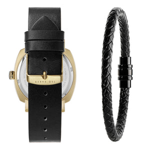 Ted Baker BKGFW2222 Boxset Black Leather Watch and Bracelet