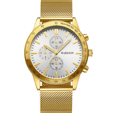Harison Nash XM422YSY Gold Plated Stainless Steel Watch with Decorative Sub-Dials