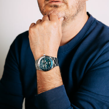 Harison Santos XM574-2 Stainless Steel Watch with Decorative Sub Dials