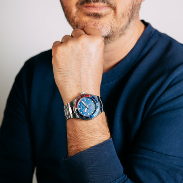 Harison Santos XM574BRB Stainless Steel Watch with Decorative Sub Dials