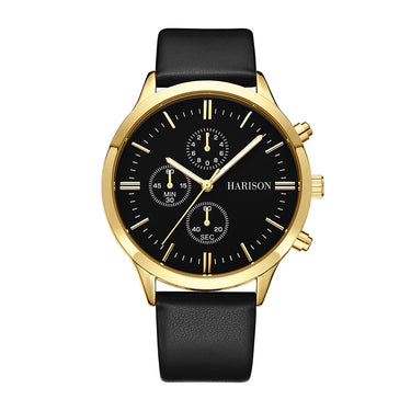 Harison Ezra GH025-YBB 40mm Black Leather Watch