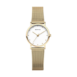 Bering Classic 26mm Gold Milanese Strap Watch