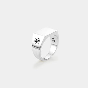 Rebel and Rose Ring Rectangle Silver Shine