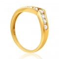 9ct Yellow Gold Wishbone Cubic Zirconia Ring