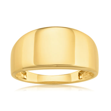 9ct Yellow Gold High Polish Wide Band Tapered Ring